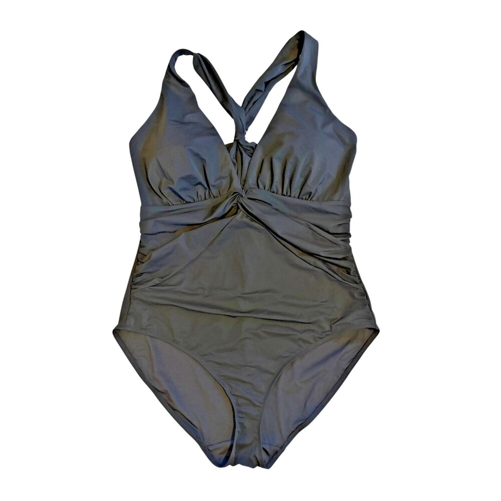 Shapellx Black Twist Back One Piece Swimsuit Women's Size 3XL Tummy Control NWT
